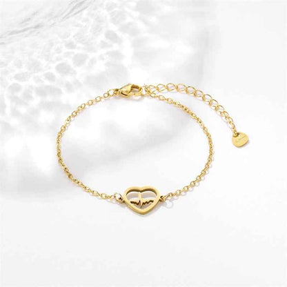 Women's ECG Titanium Steel Bracelet - Stylish Health Accessory in Gold and Silver for Women