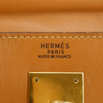 Hermes Kelly 32 Boxcalf Brown Handbag Year 1986 #5775