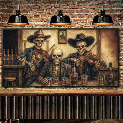 Scheletri da cowboy Arte da parete western per bar