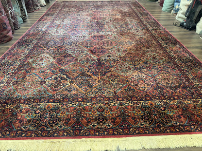10x18 Karastan Multicolor Panel Kirman Rug #717, Palace Size Wool Discontinued Original 700 Series