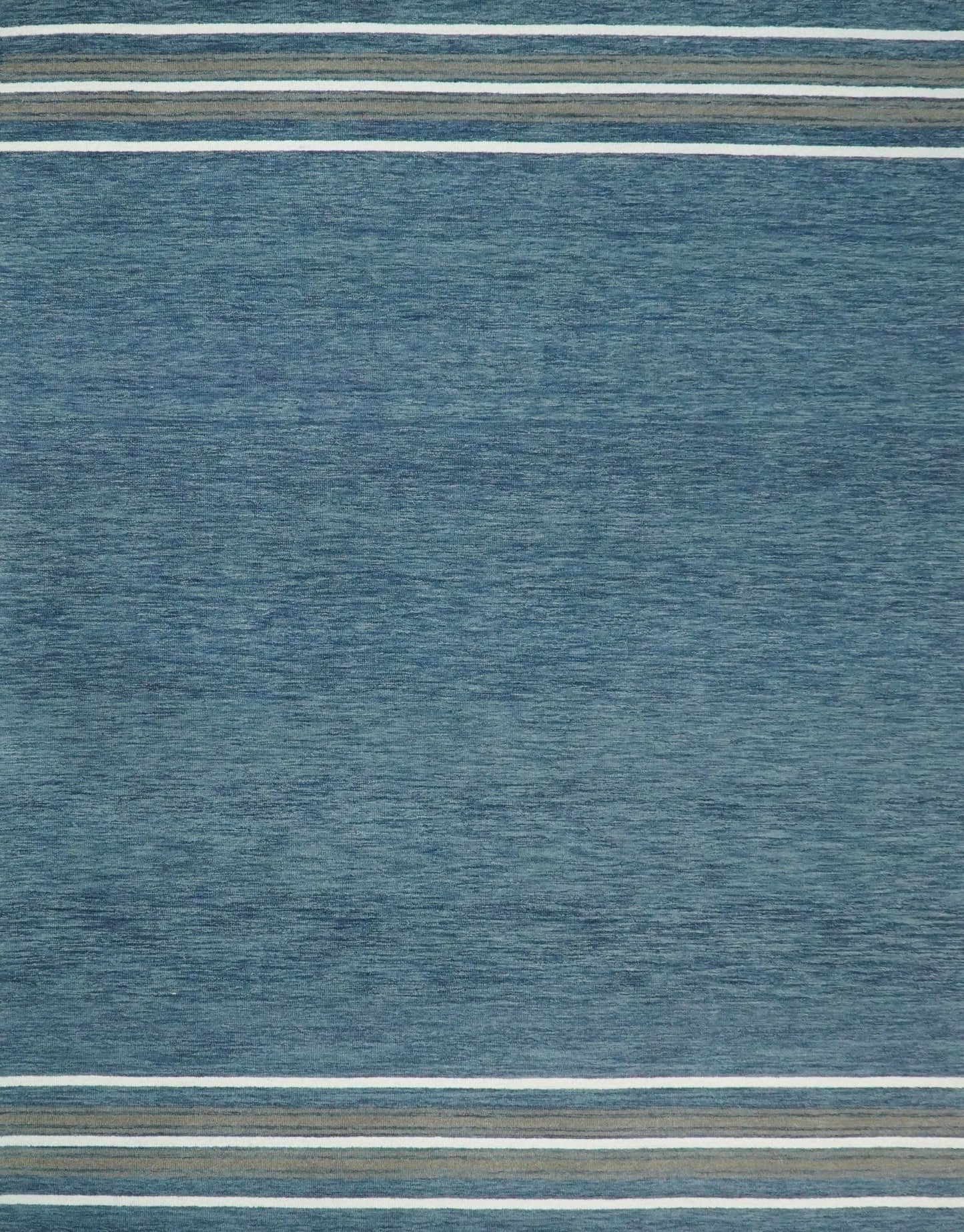 Alfombra de área moderna sólida azul de lana hecha a mano 5x8 y 8x10 | NAU004