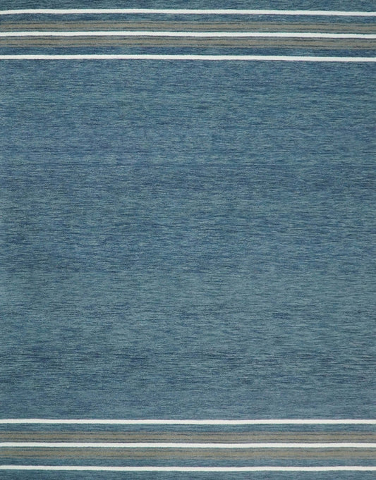 Dywan wełniany ręcznie robiony, nowoczesny, jednolity niebieski, rozmiary 5x8 i 8x10 | NAU004