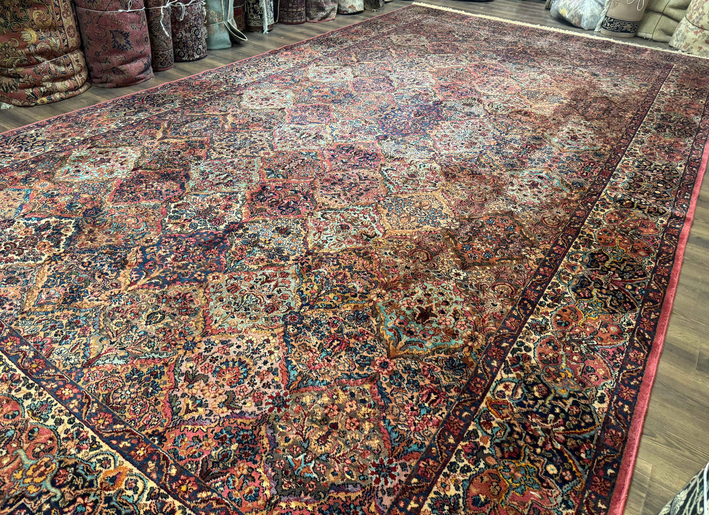 10x18 Karastan Multicolor Panel Kirman Rug #717, Palace Size Wool Discontinued Original 700 Series
