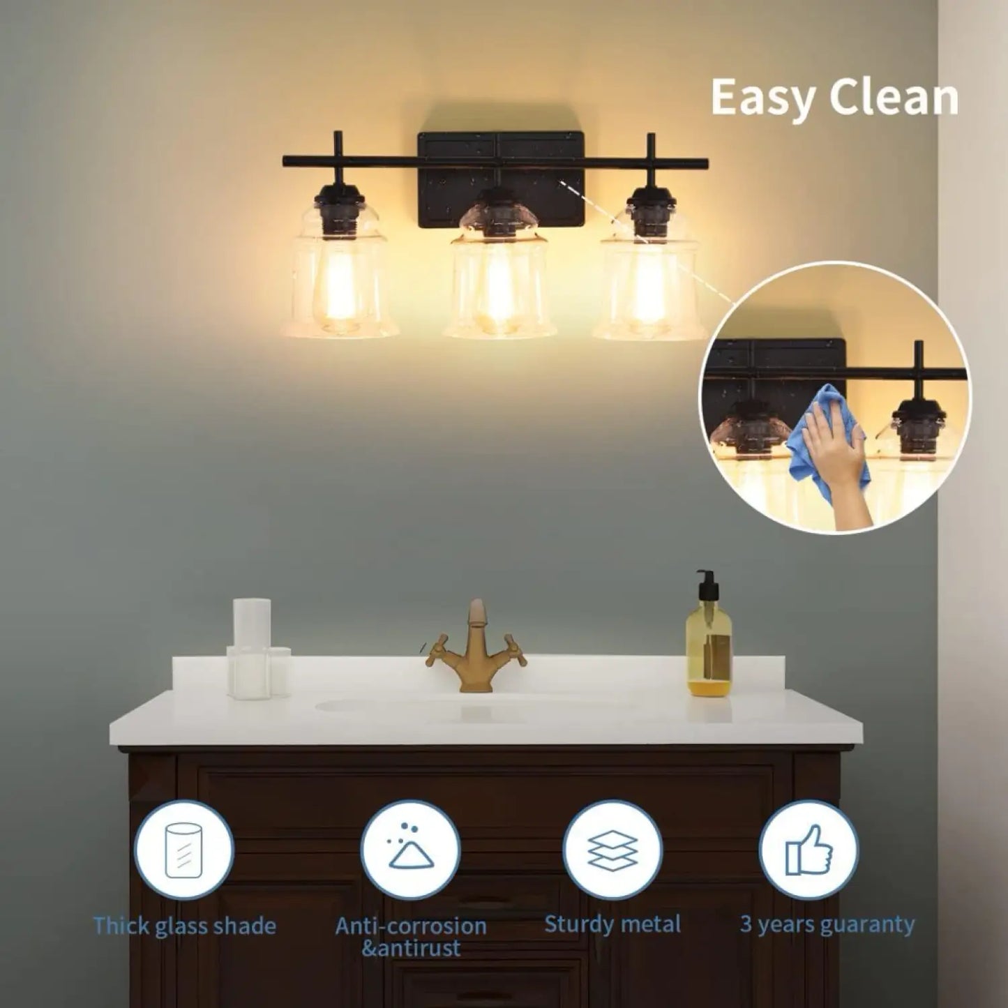 60W Eleganta Vägglampor Moderna med Klart Glas Vägglampa