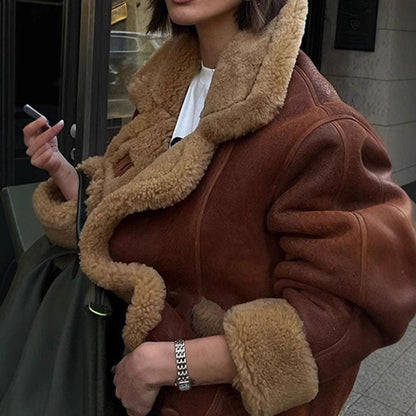 Cozy Cowgirl Lamb's Wool Casual Jacket – Stylish & Comfortable for Cowgirls