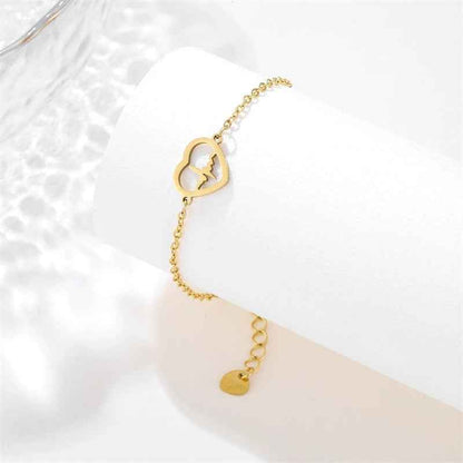 Women's ECG Titanium Steel Bracelet - Stylish Health Accessory in Gold and Silver for Women