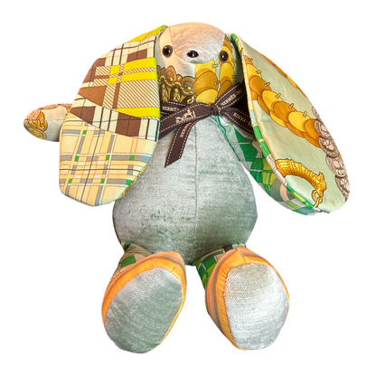 Vintage Silk Scarf Patchwork Bunny