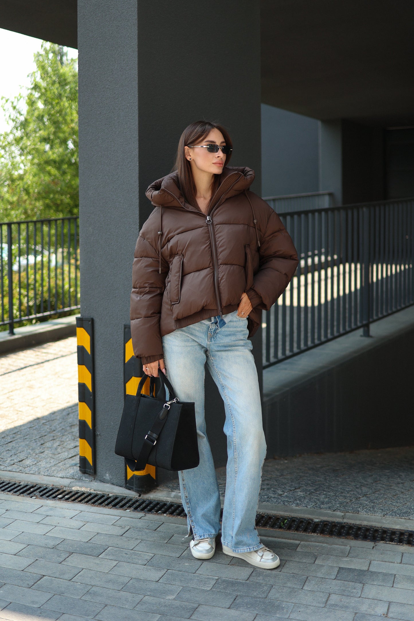 Giacca Imbottita Bio-Piuma Isolata al Cioccolato Fondente