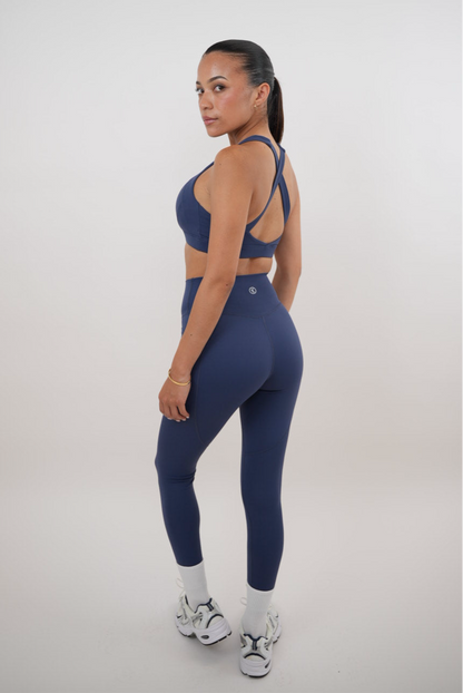 I Am Glowing Navy Blue Quick Dry Butter Legging