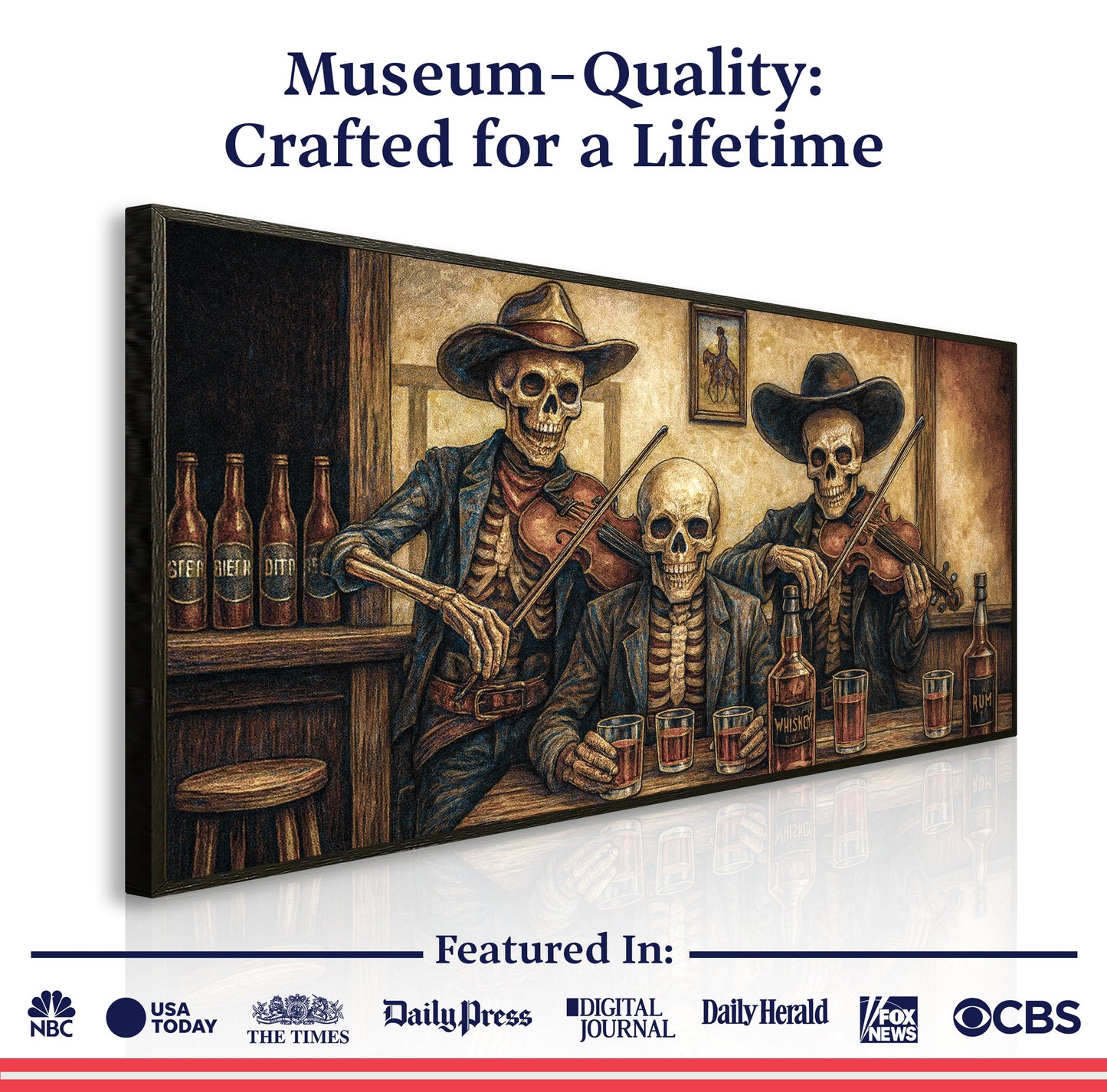 Scheletri da cowboy Arte da parete western per bar