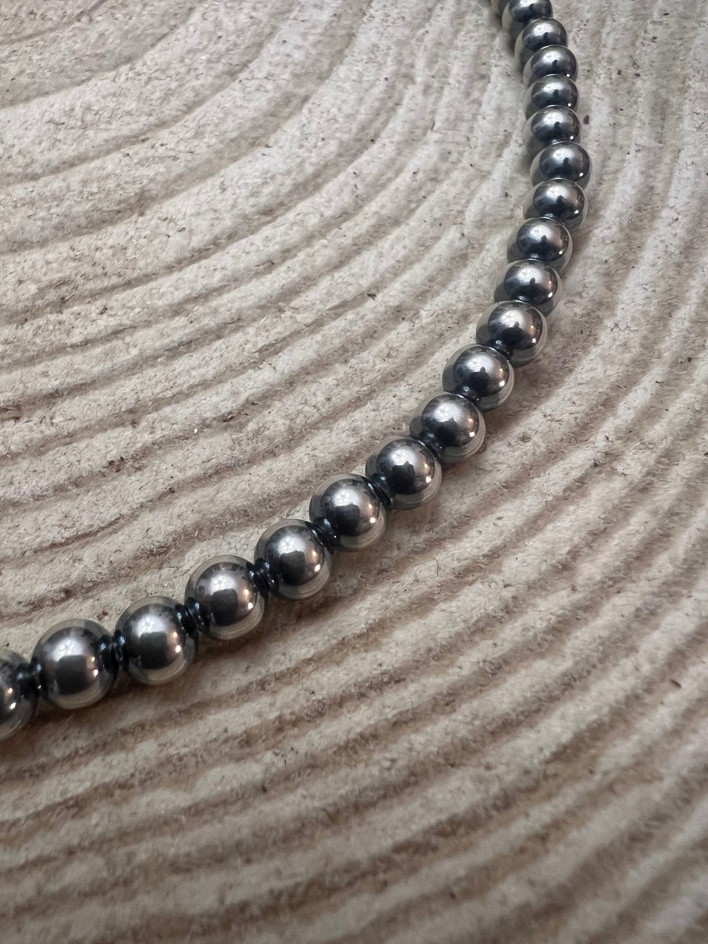Naszyjnik z pereł sterling 6mm - 18 cali