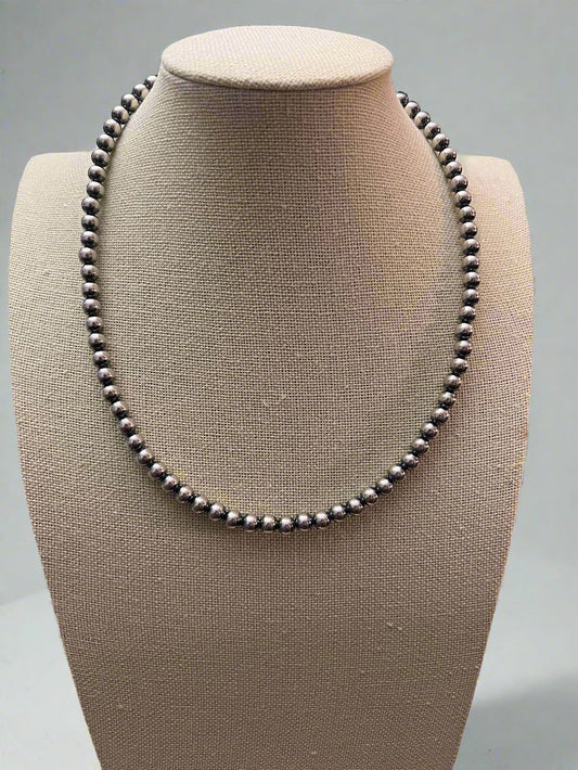 Naszyjnik z pereł sterling 6mm - 18 cali