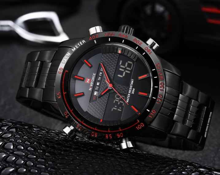 Kairos Naviforce 9024 Męski sportowy zegarek kwarcowy z podwójnym wyświetlaczem