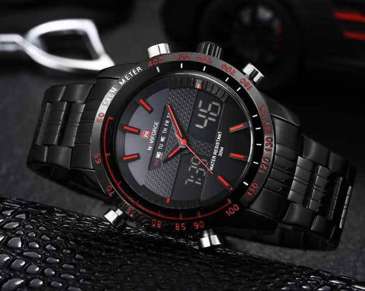 Kairos Naviforce 9024 Męski sportowy zegarek kwarcowy z podwójnym wyświetlaczem