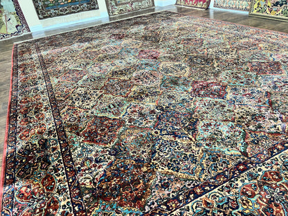 Karastan Multicolor Panel Kirman Rug #717, Wool Karastan Rug 12 x 16, Extra Large Karastan Area Rug, Original Karastan Collection 700 Series