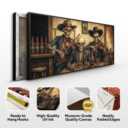 Scheletri da cowboy Arte da parete western per bar