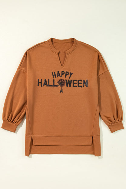 Bluzka z długim rękawem z cekinami Happy Halloween