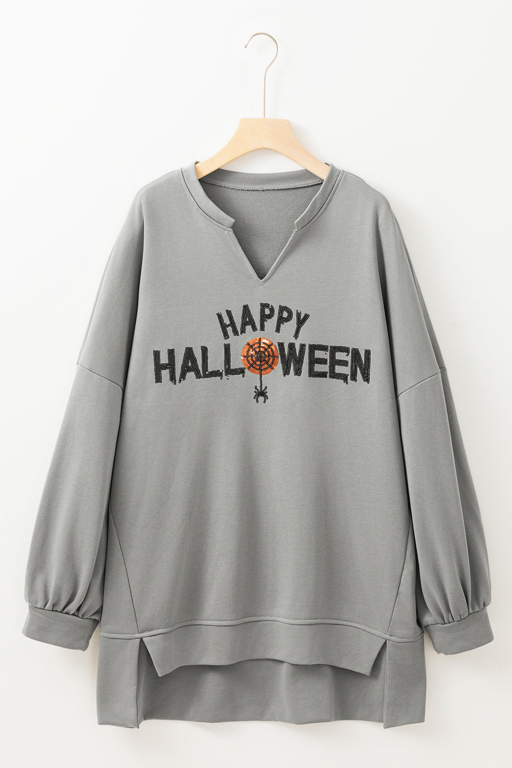 Bluzka z długim rękawem z cekinami Happy Halloween