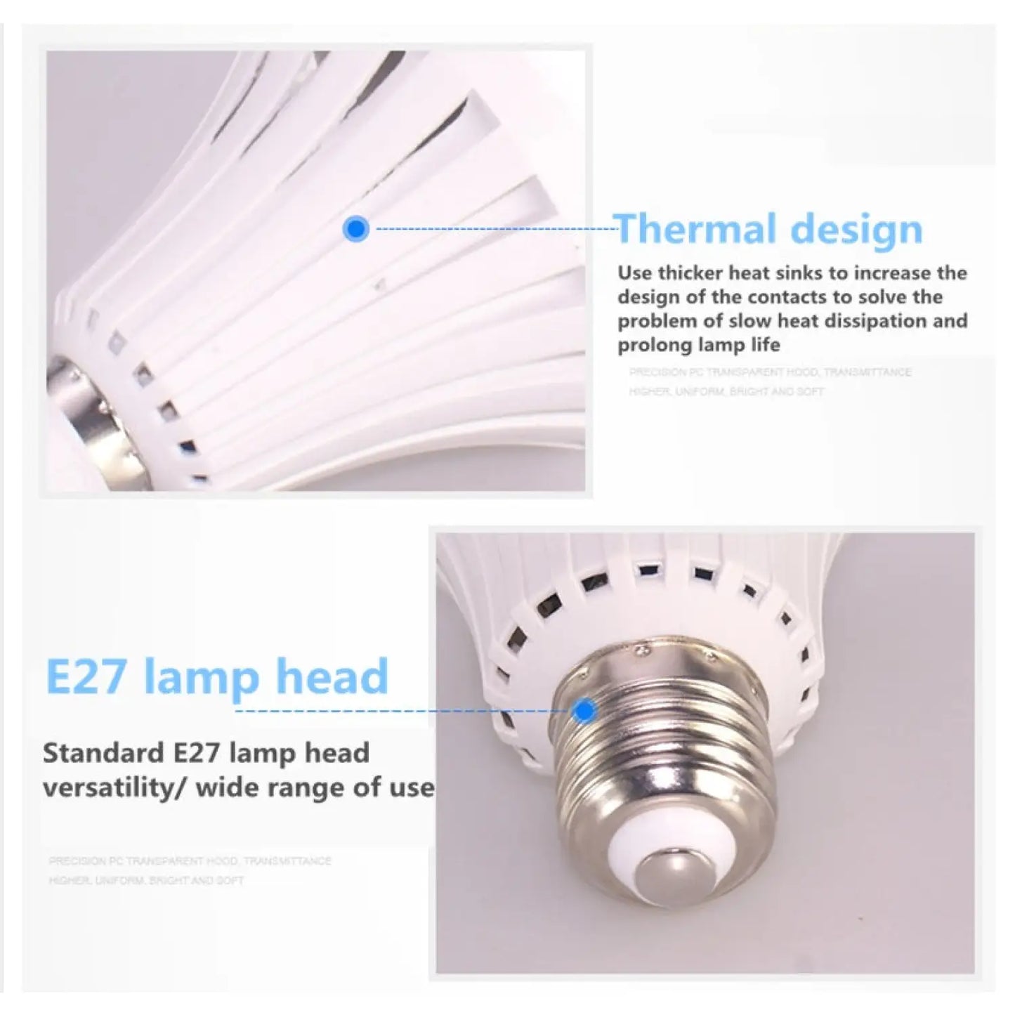 7W LED Nödbelysningslampor - Uppladdningsbara & Energisparande