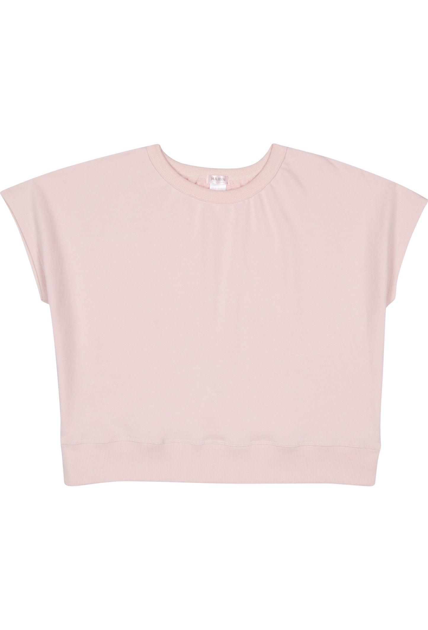 Økologisk bomullsfrotté Bateau-topp - Quartz Pink