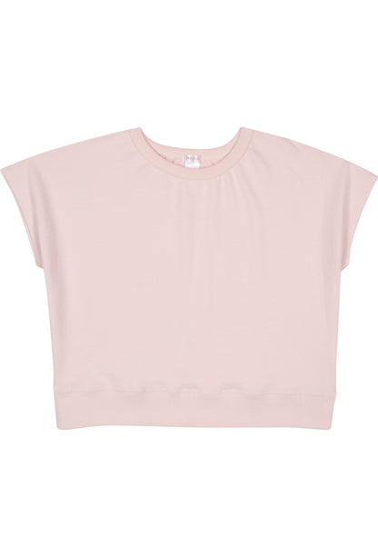 Økologisk bomullsfrotté Bateau-topp - Quartz Pink