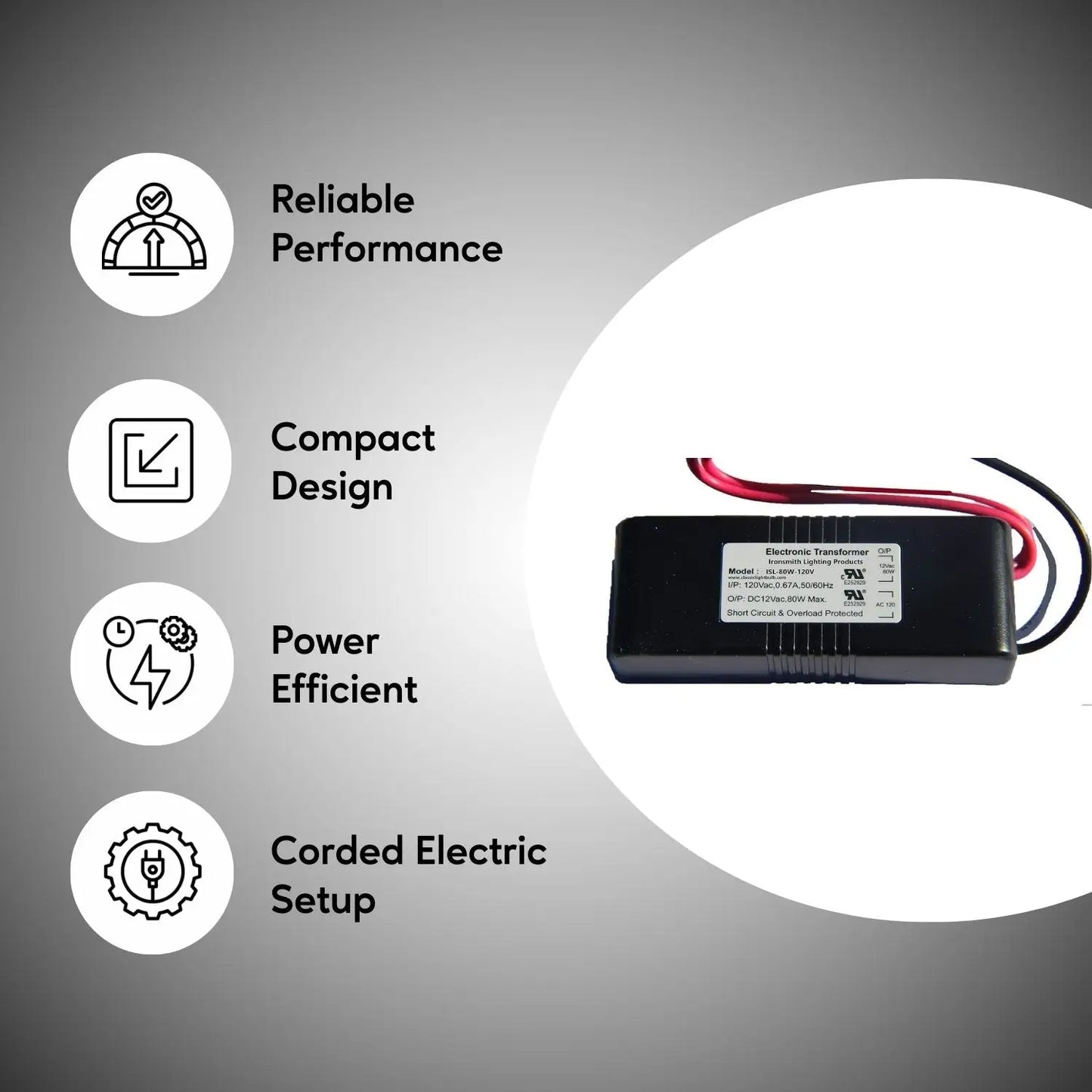 80W Halogen Elektronisk Transformator