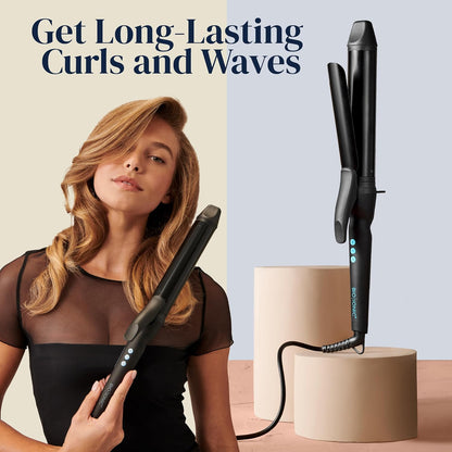Bio Ionic Long Barrel Styler, rizador con tecnología de calor húmedo y NanoIonic MX, varita rizadora versátil con ajustes de calor ajustables, rizador de cabello con barril extendido