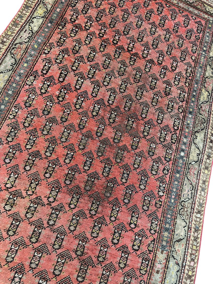 Antique Armenian Karabakh Wool Runner – 3’3” x 12’8” – Hand-Knotted Long Corridor Rug