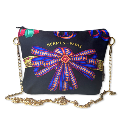 Rubans du Cheval Noir Vintage Silk Scarf Crossbody Bag