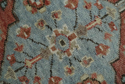 8x10 Antique look Traditional Floral Gray, Rust and Beige Hand knotted wool Area Rug