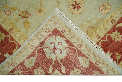 8x10 Fine Hand Knotted Beige and Rust Traditional Vintage Persian Antique Wool Rug | AGR36