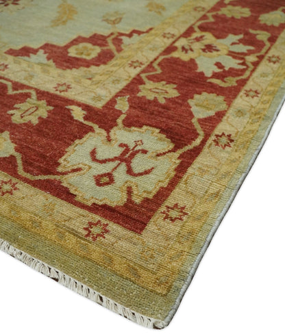 8x10 Fine Hand Knotted Beige and Rust Traditional Vintage Persian Antique Wool Rug | AGR36