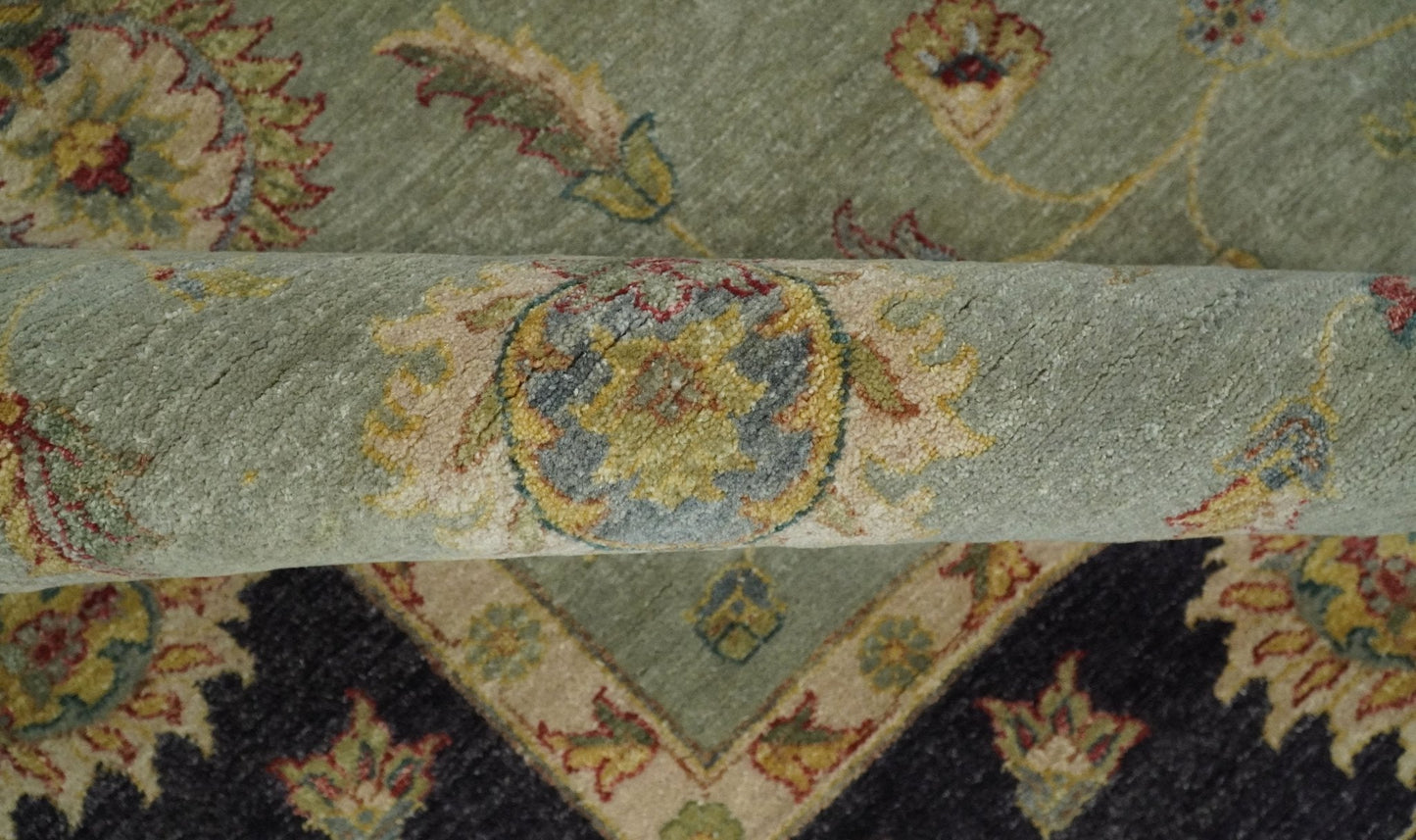 8x10 Fine Hand Knotted Silver and Black Muted Antique Traditional Vintage Persian Wool Rug | AGR45