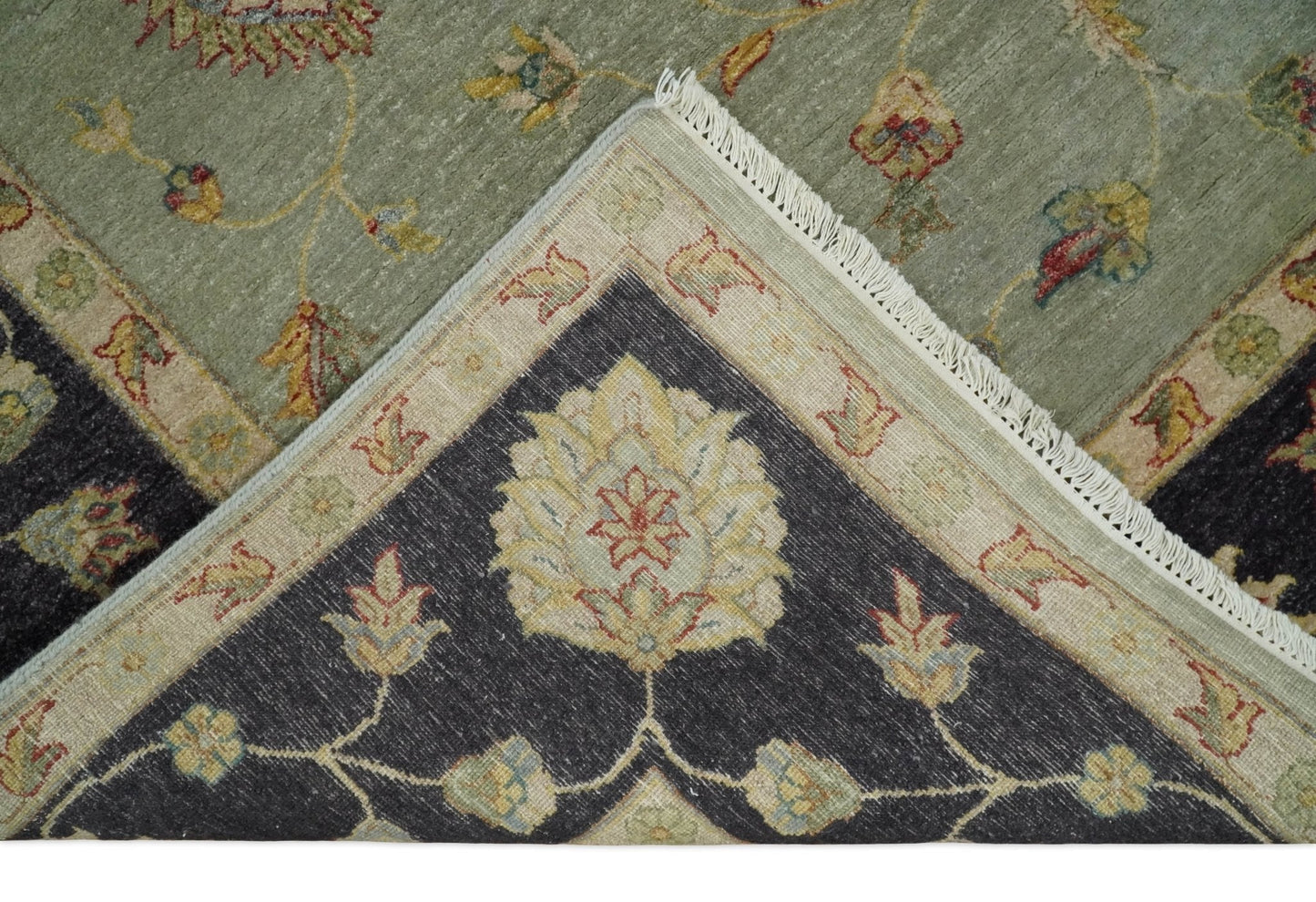 8x10 Fine Hand Knotted Silver and Black Muted Antique Traditional Vintage Persian Wool Rug | AGR45