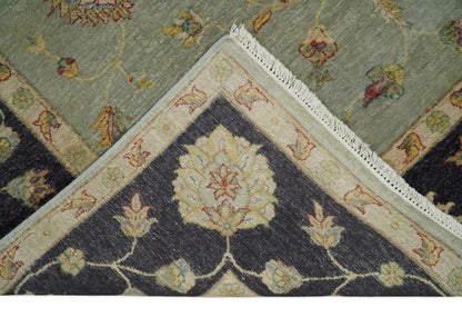 8x10 Fine Hand Knotted Silver and Black Muted Antique Traditional Vintage Persian Wool Rug | AGR45