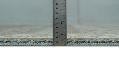 8x10 Fine Hand Knotted Brown and Blue Southwestern Traditional Antique Area Rug | AGR41