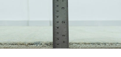 8X10 Fine Hand Knotted Green And Gray Modern abstract Design Wool and Art Silk Rug