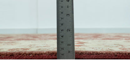 8X10 Fine Hand Knotted Rust And Gold Traditional Design Wool Rug