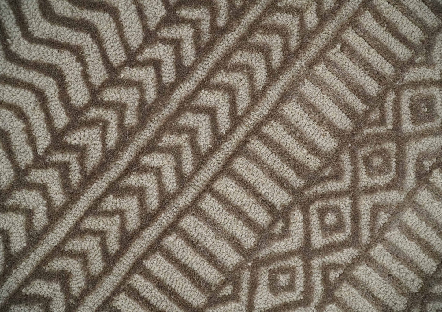 8x10 Hand Tufted Ivory and Bronze Stripes Pattern Rug Multi Size Living Room and Bedroom Rug | TRD6530810S