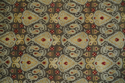 8x8 Round Fine Hand Knotted Brown and Beige Traditional Vintage Persian Style Antique Wool Rug | AGR48