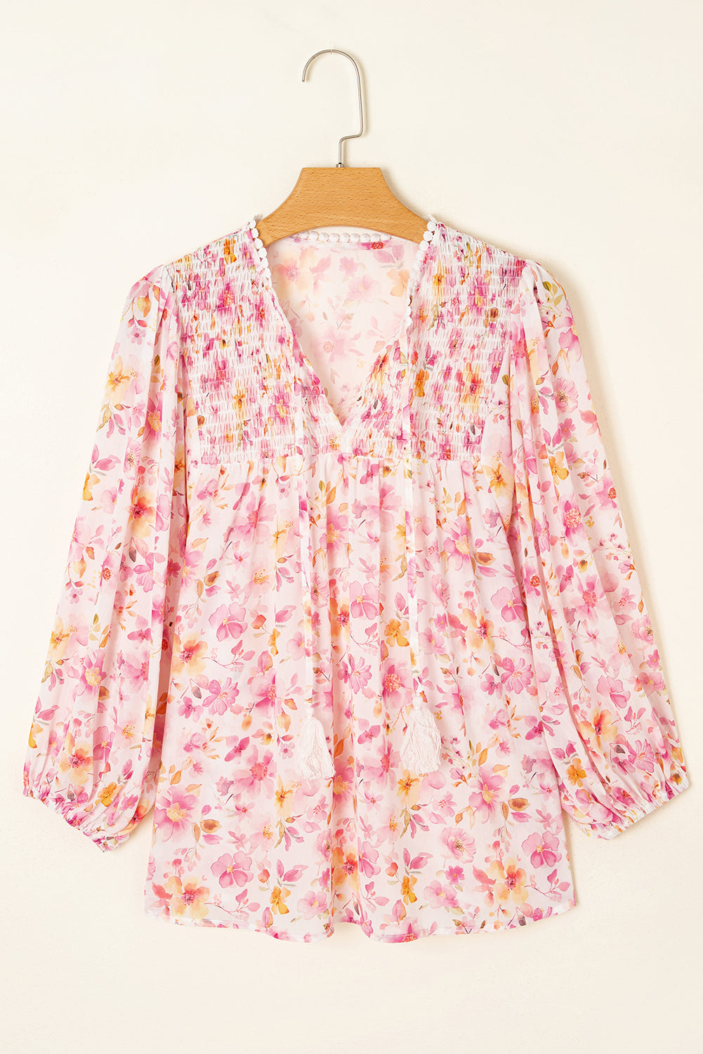 Sienna Blumen Quasten Bindetunika Bluse