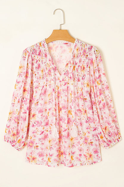 Sienna Blumen Quasten Bindetunika Bluse