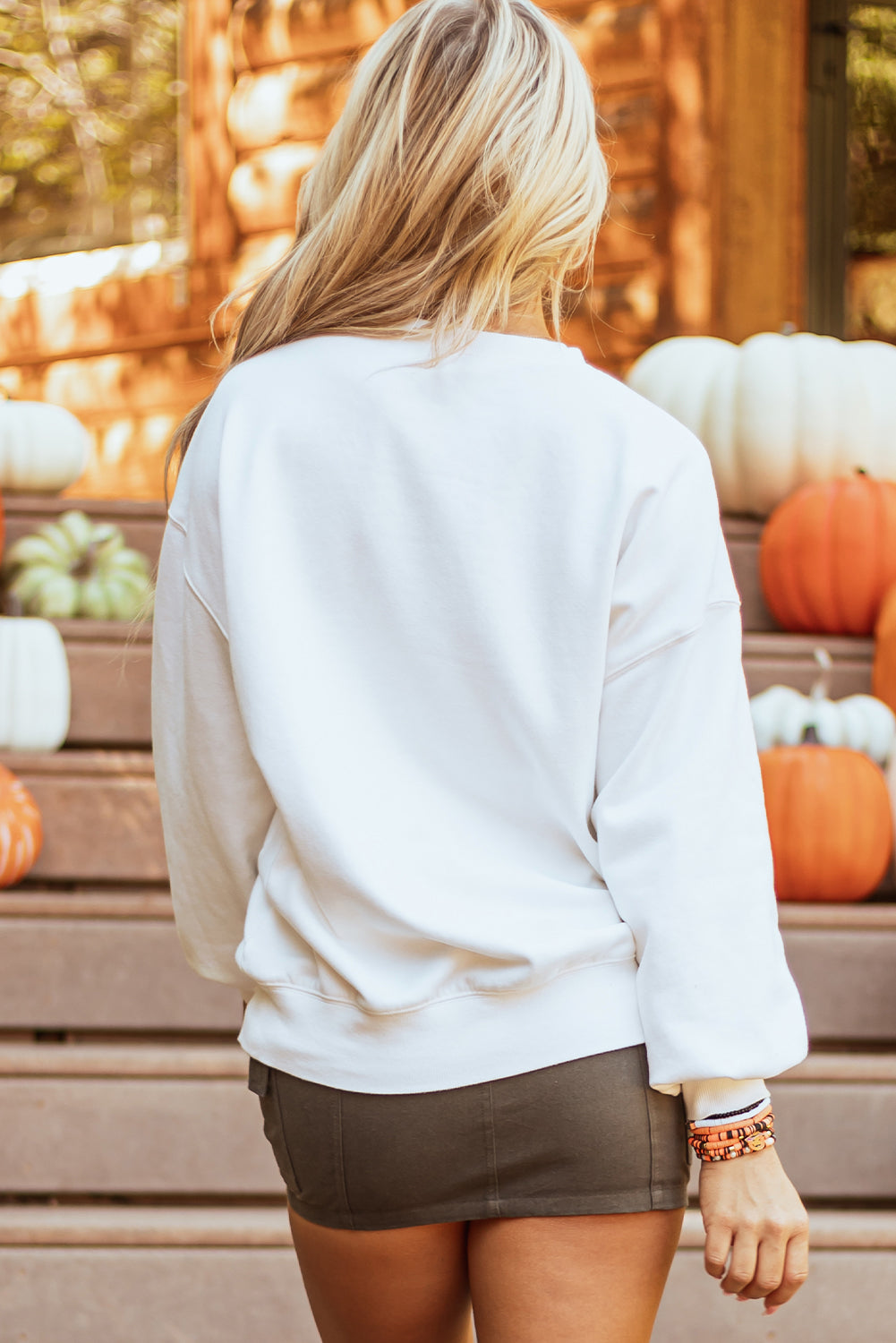 Bluza z kapturem Blair Halloween z łatami i dynią