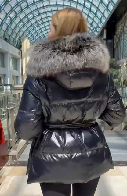 Echte Silberfuchs Premium Daunenjacke