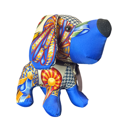 Rubans du Cheval Vintage Silk Scarf Patchwork Puppy