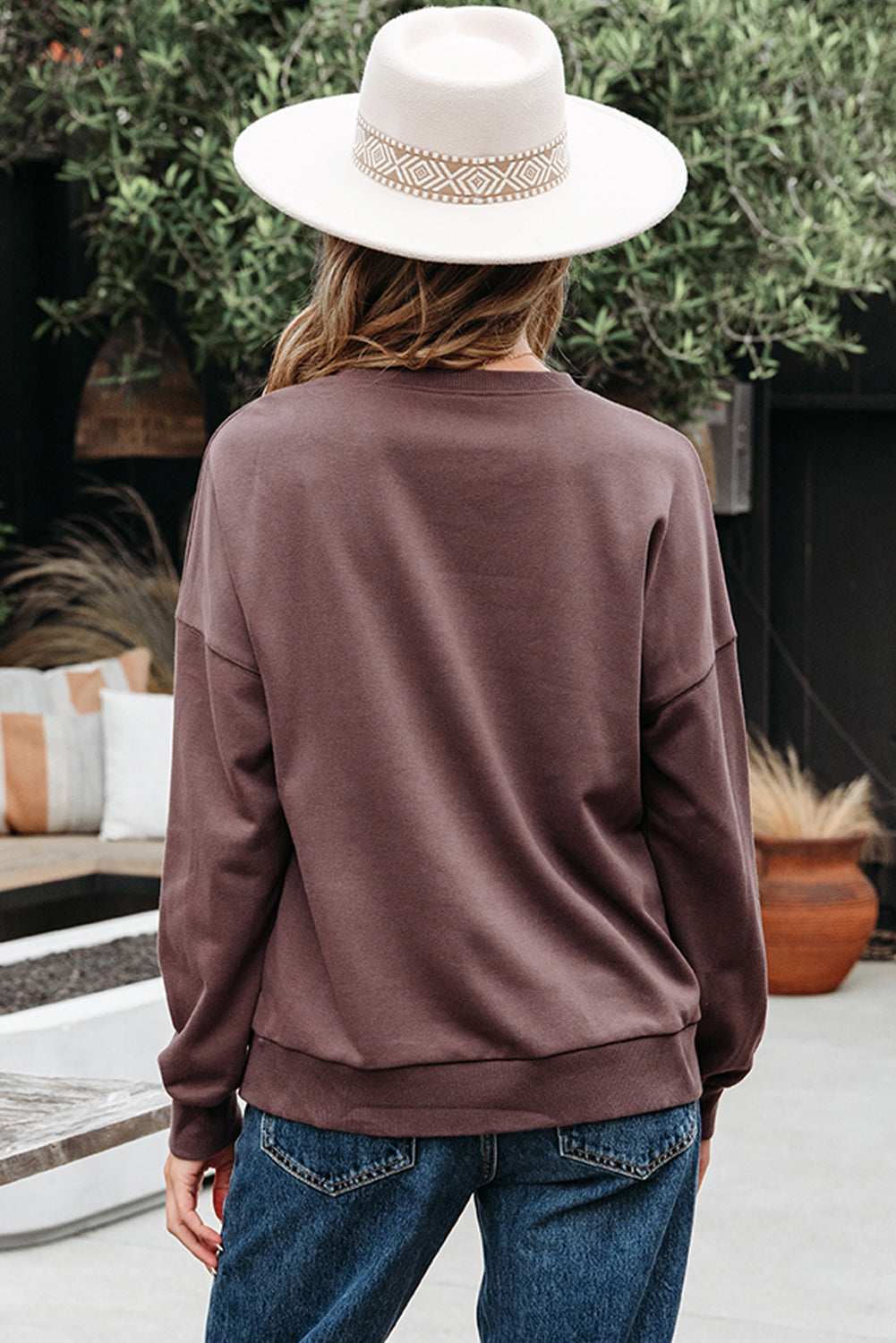 Bluza Callie Terry z wzorem kokardy i opuszczonymi ramionami