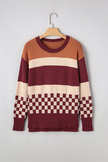 Noelle kariertes Strickpullover