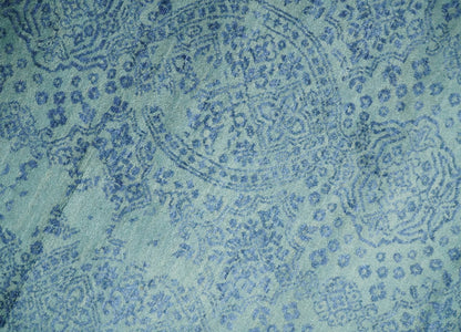 9x12 Fine Hand Knotted Blue and Teal Traditional Vintage Persian Style Antique Wool Rug | AGR33