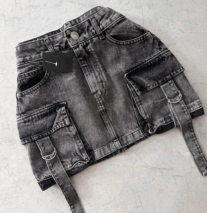 A-Line Denim Mini Skirt | Multi-Pocket Design for Stylish Utility 4