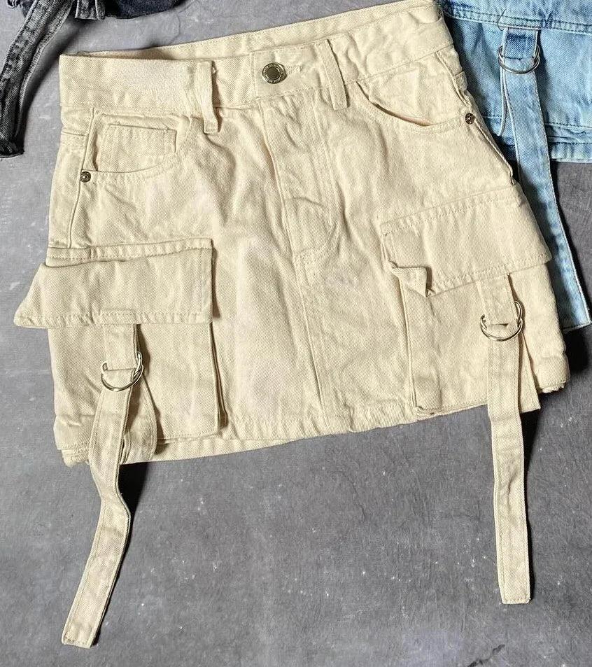 A-Line Denim Mini Skirt | Multi-Pocket Design for Stylish Utility 8